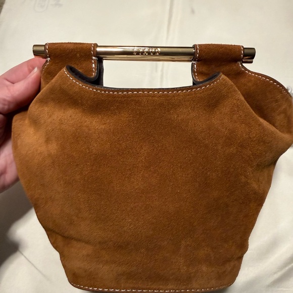 STAUD Mini Mar Tan Suede Crossbody Bag - Picture 8 of 14
